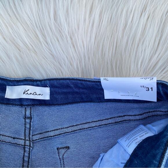 Kancan button fly raw hem high rise flare 31 NWT - Picture 3 of 5